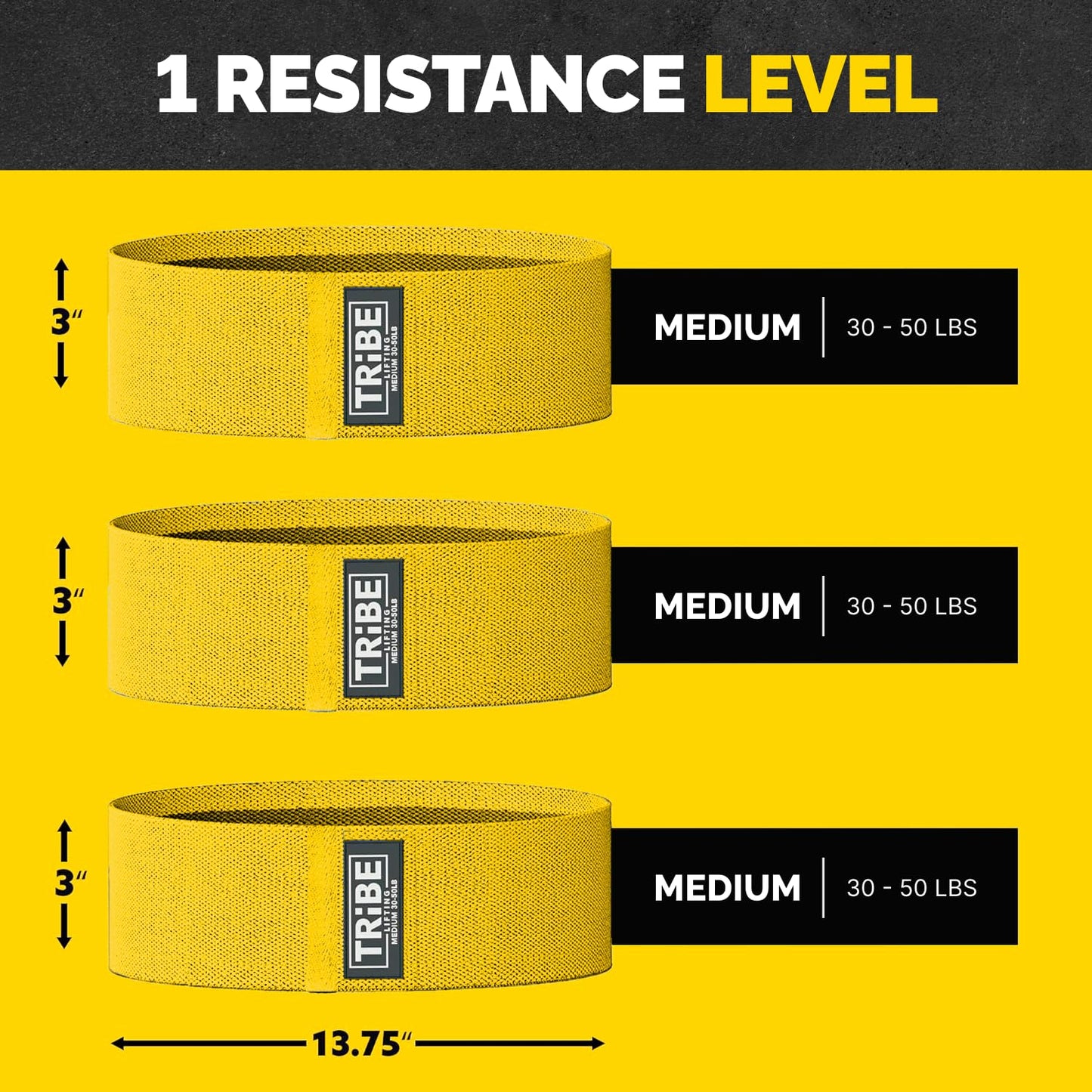 Tribe Lifting Fabric Resistance Bands for Legs - Workout Bands Resistance Bands for Men and Women - Booty Bands for Working Out - Exercise Bands Resistance Bands Set - Elastic Bands for Exercise