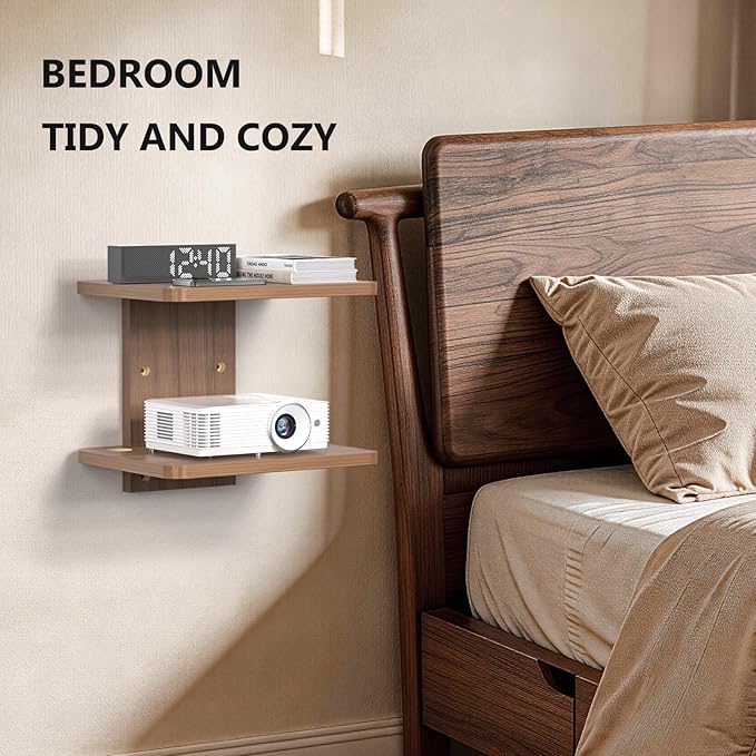 WALI Floating TV Shelf, 2 Tier Projector Shelf