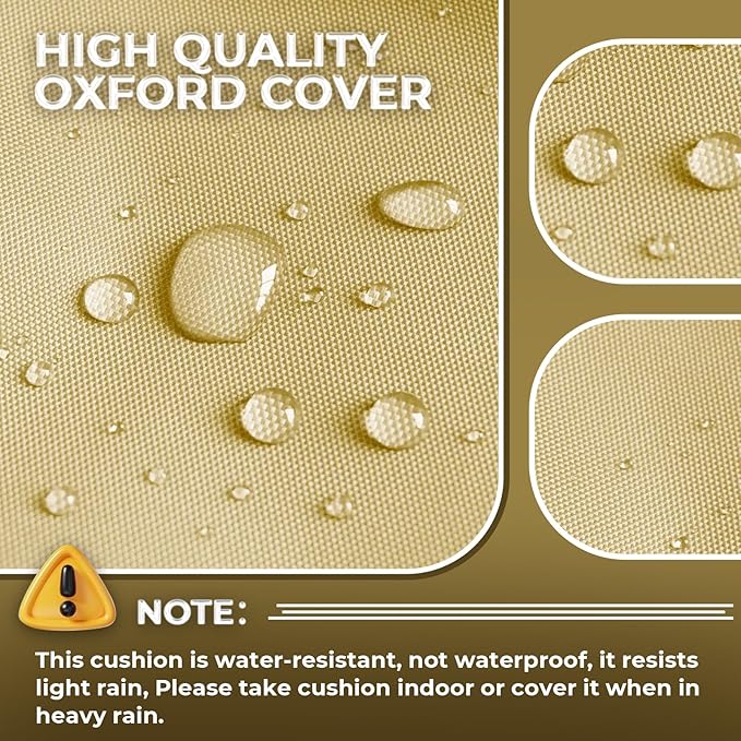 Outdoor Chaise Lounge Chair Cushion 74.4 x 22 x 4.7 Inches Memory Foam Lounge