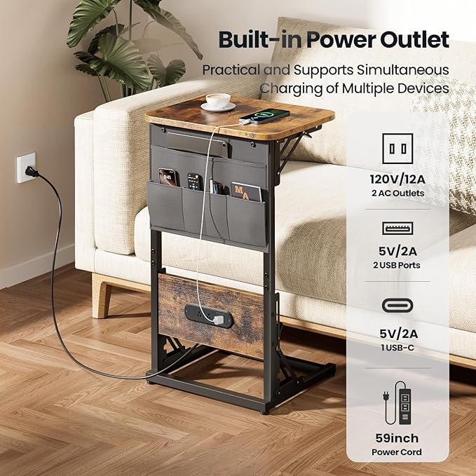 HLDIRECT C Shaped End Table