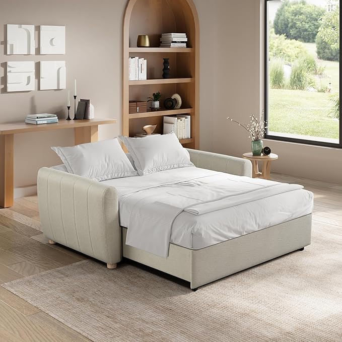 Serta Galway 66.5" Convertible Sleeper Loveseat, Full Size, Dreamcoil Comfort