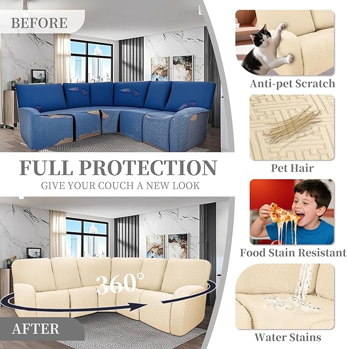 100% Waterproof Sectional Recliner Couch Covers