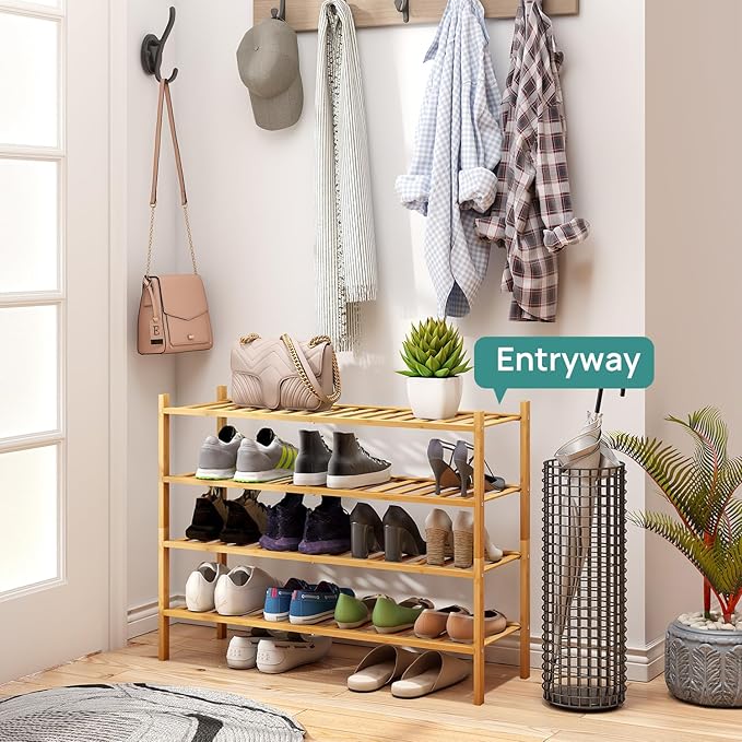 viewcare Shoe Rack, 4-Tier Long Shoe Rack