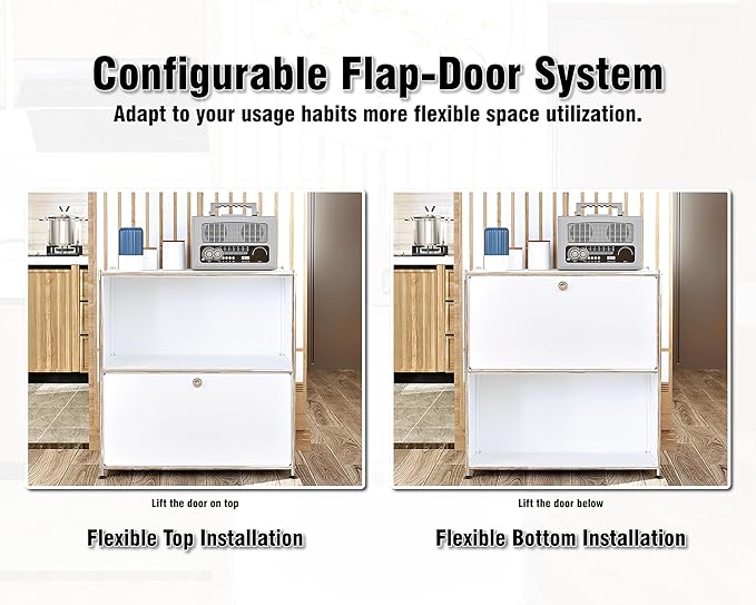 32.5-Inch Flip-Top Side Table & Buffet Cabinet