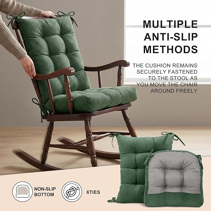 Lokex Rocking Chair Cushion Only, Tufted Non-Slip Comfortable Rocking Chair