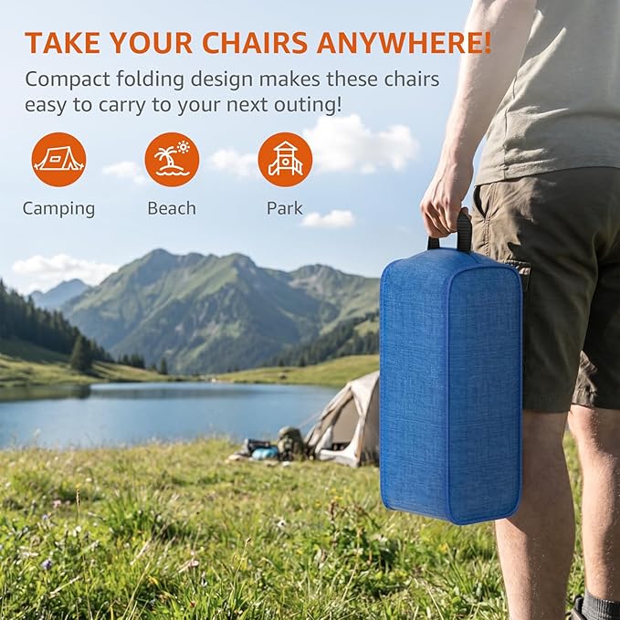 Armless Rocking Camping Chair for Adults, Portable Folding Outdoor Rocker