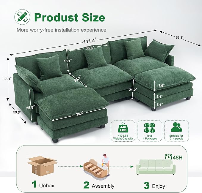 Expandable Modular Sectional Sofa