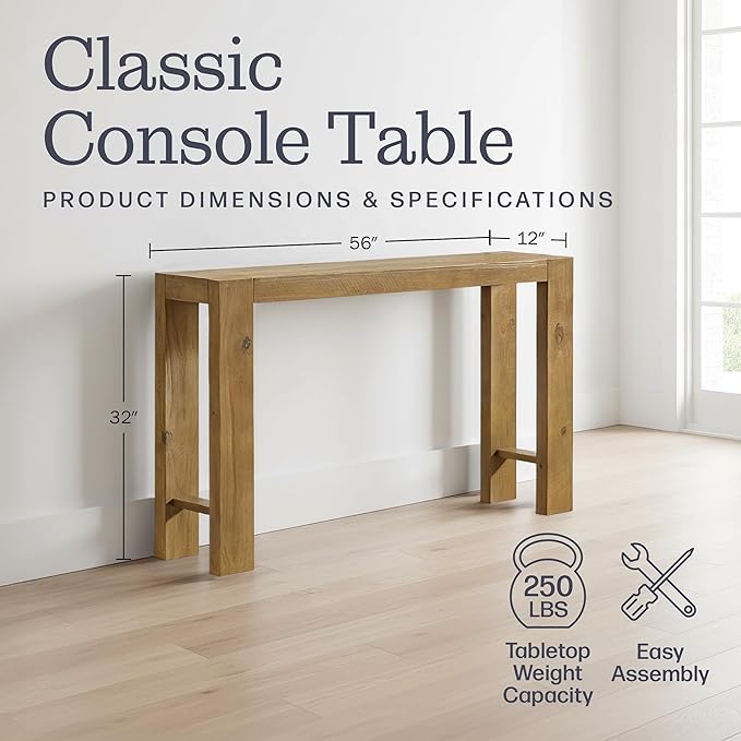 Alaterre Furniture Classic Solid Wood Console Table