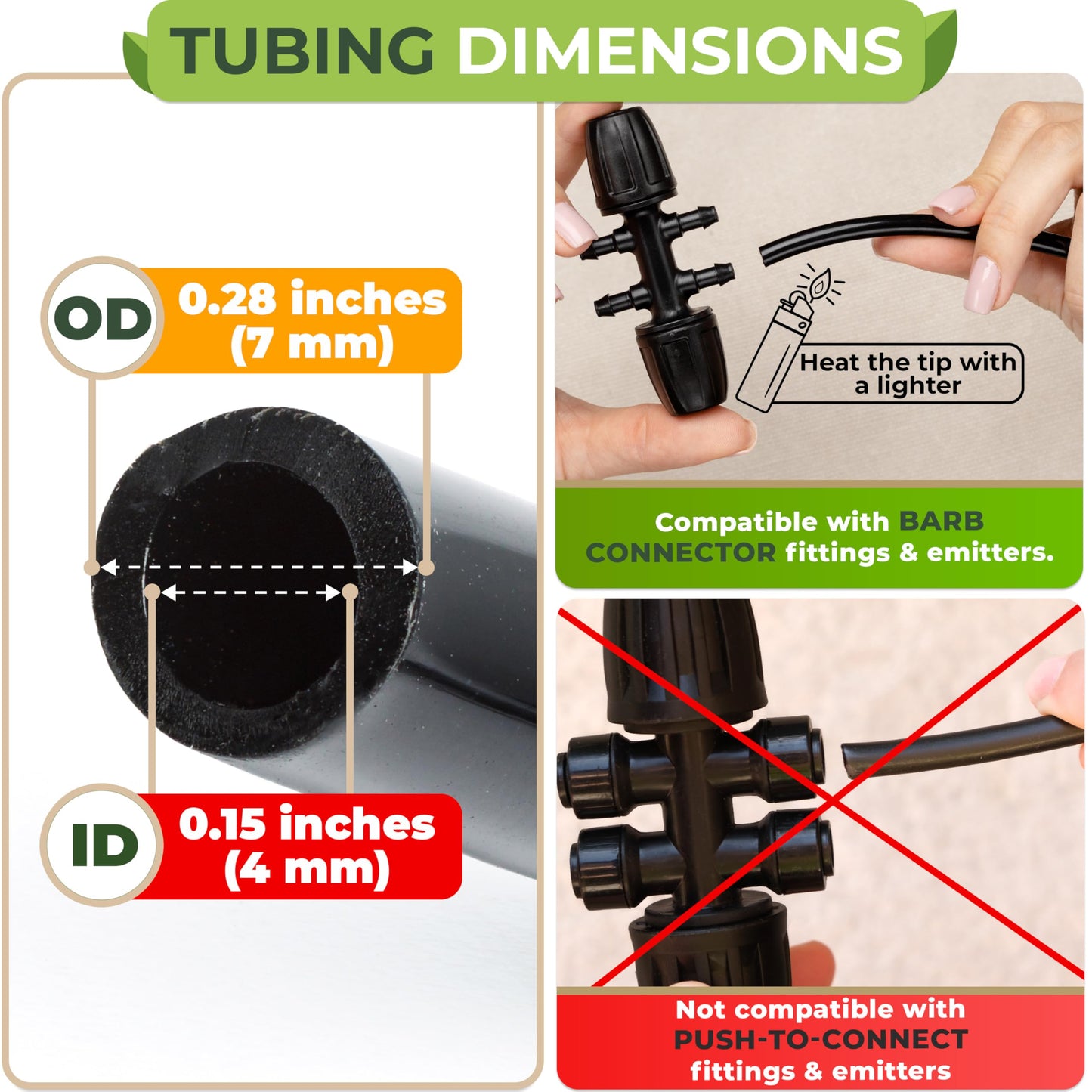 CARPATHEN 1/4 Drip Irrigation Tubing - 100 ft Black Drip Irrigation Hose Perfect for DIY Garden Irrigation System, Hydroponics, Misting, or as Blank Distribution Tubing for Any Garden Project