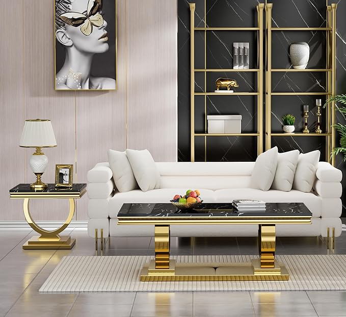 Henf 47" Marble Coffee Table