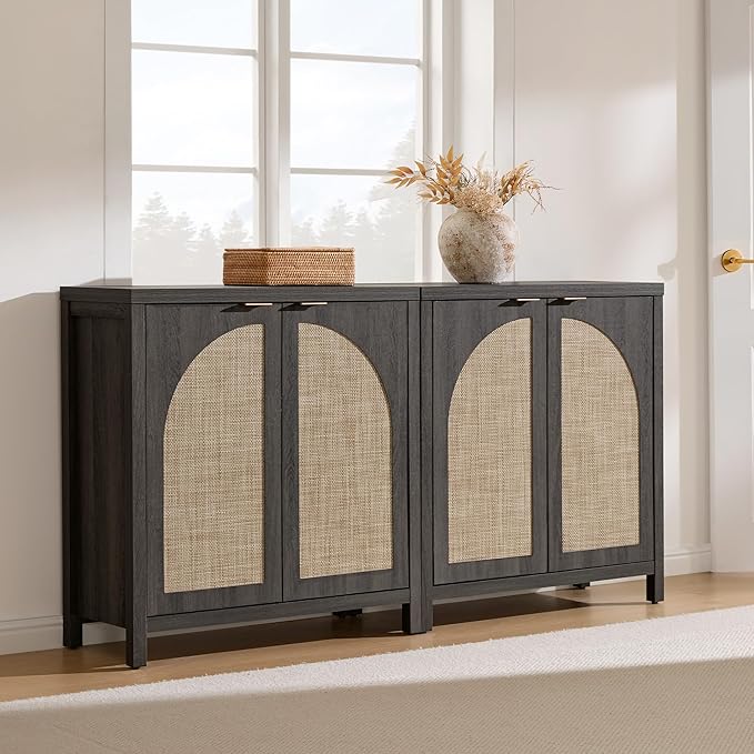 SICOTAS 68" W Rattan Sideboard Buffet Cabinet