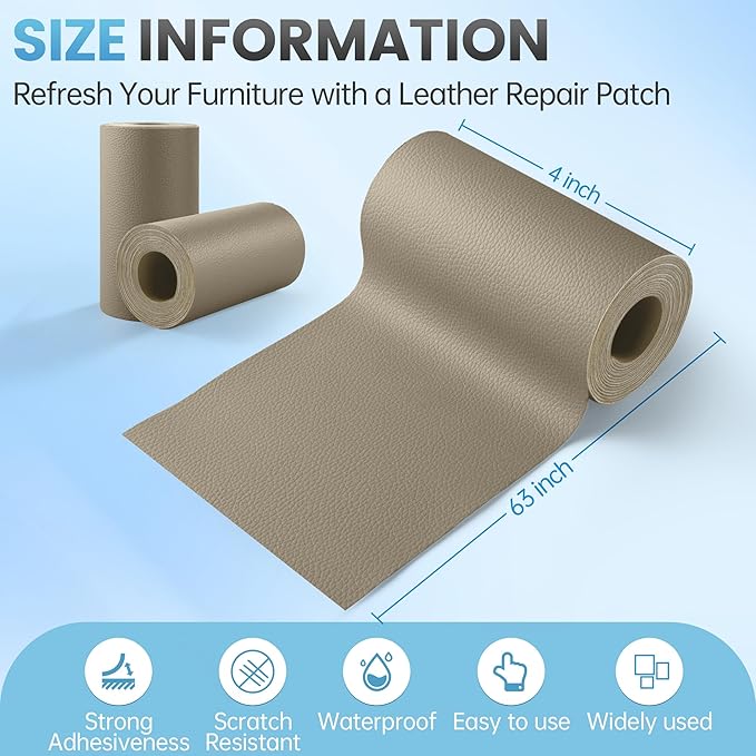 Leather Repair Patch Tape Kit, Vinyl Leather Repair Kit