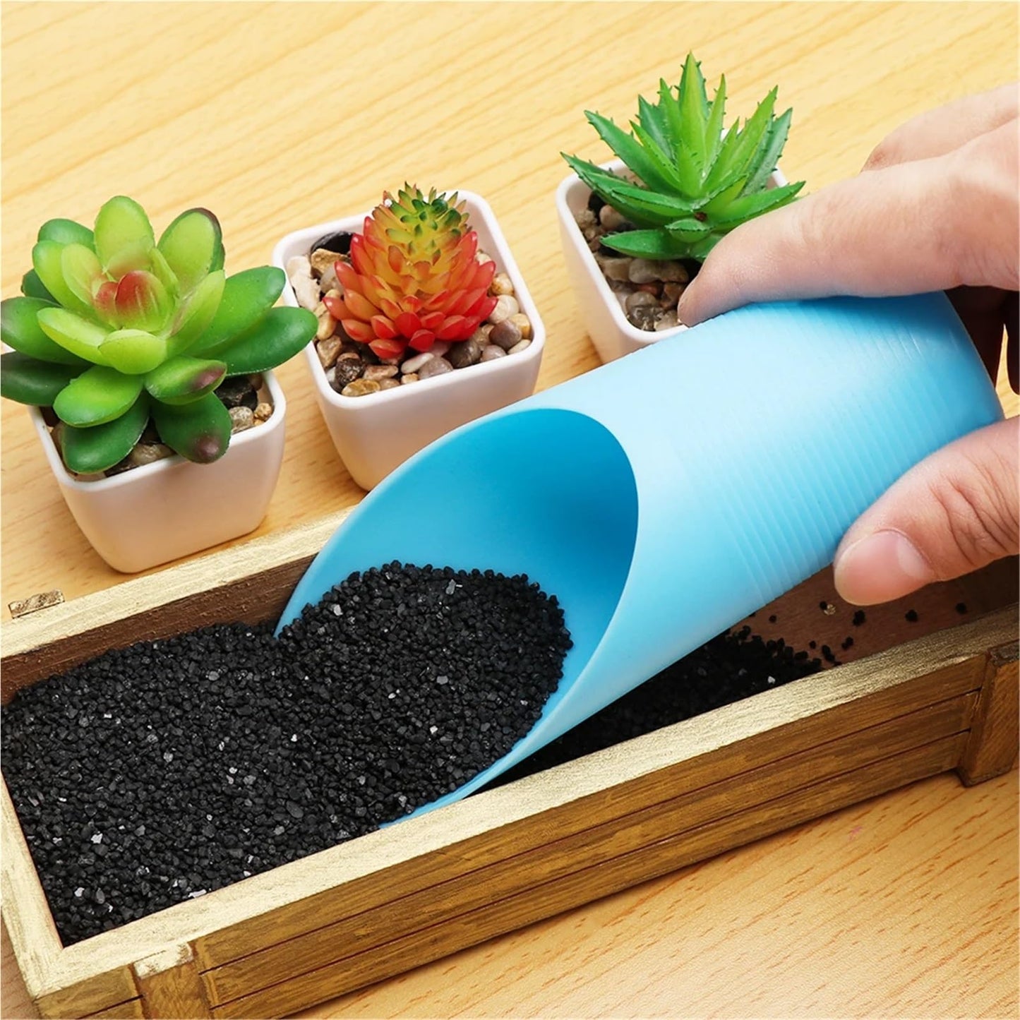 Bonsai Soil Scoop 6PC Plastic Soil Shovel Cup for Garden Spade Cultivation Bucket Potted Bonsai Fleshy Plant Mini Home Gardening Tools(Pink)