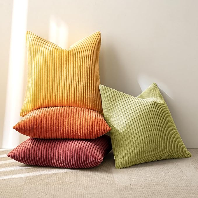 MIULEE Decorative Throw Pillow Covers 18x18 Inch Set of 4, Vibrant Cushion