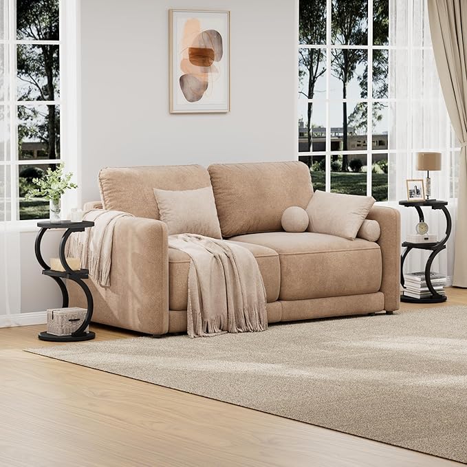 JUSTOGO Small Round Side Table, 3-Tier End Table