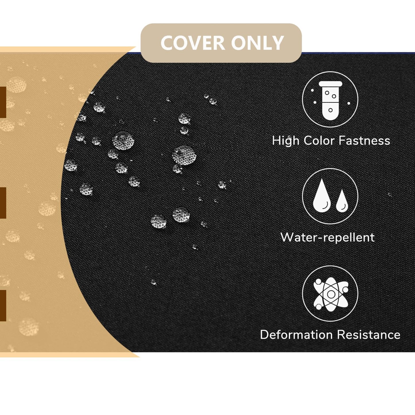 Oslimea Outdoor Cushion Covers Replacement 22x20x4 inch 2Pack Patio Furniture Cushion Seat Cover Waterproof Washable Sofa Couch Chair Slipcover Furniture Protector, Black, Halloween Decoration