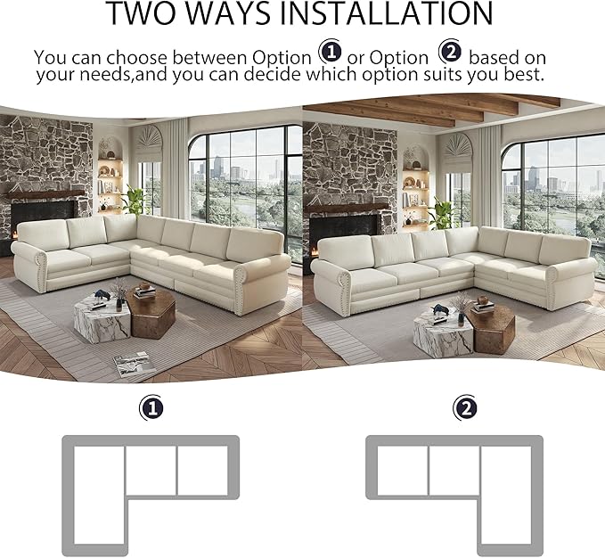 118" L-Shaped Sleeper Couch Bed