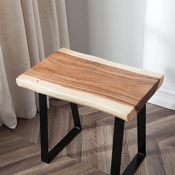 Greenage Natural Wood Rectangle Bench 20"x14"x18" Coffee Side Table