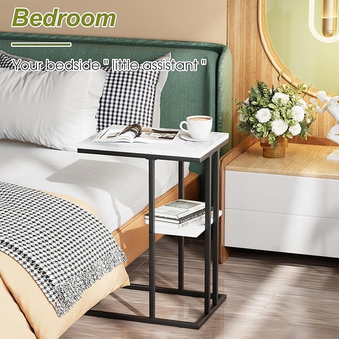 C Shaped End Side Table, Couch Sofa Table