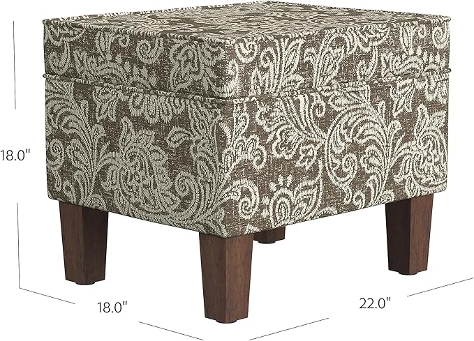 Homepop Home Decor |K7646-A880| Upholstered Modern Rectangular Storage Ottoman