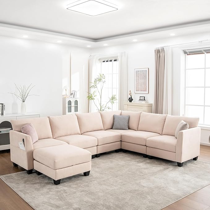 122.8" Large Sectional Couches for Living Room, 6 Seater L Shaped Modular