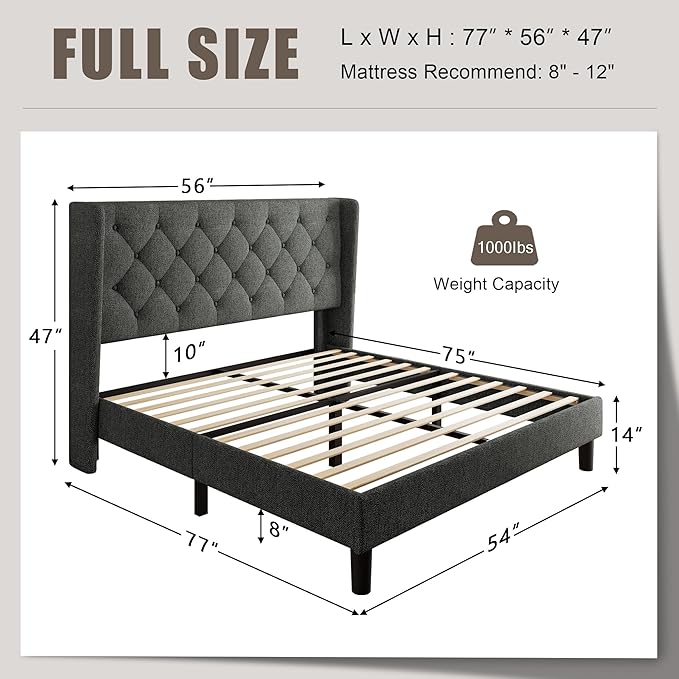 Einhomn Full Size Platform Bed Frame