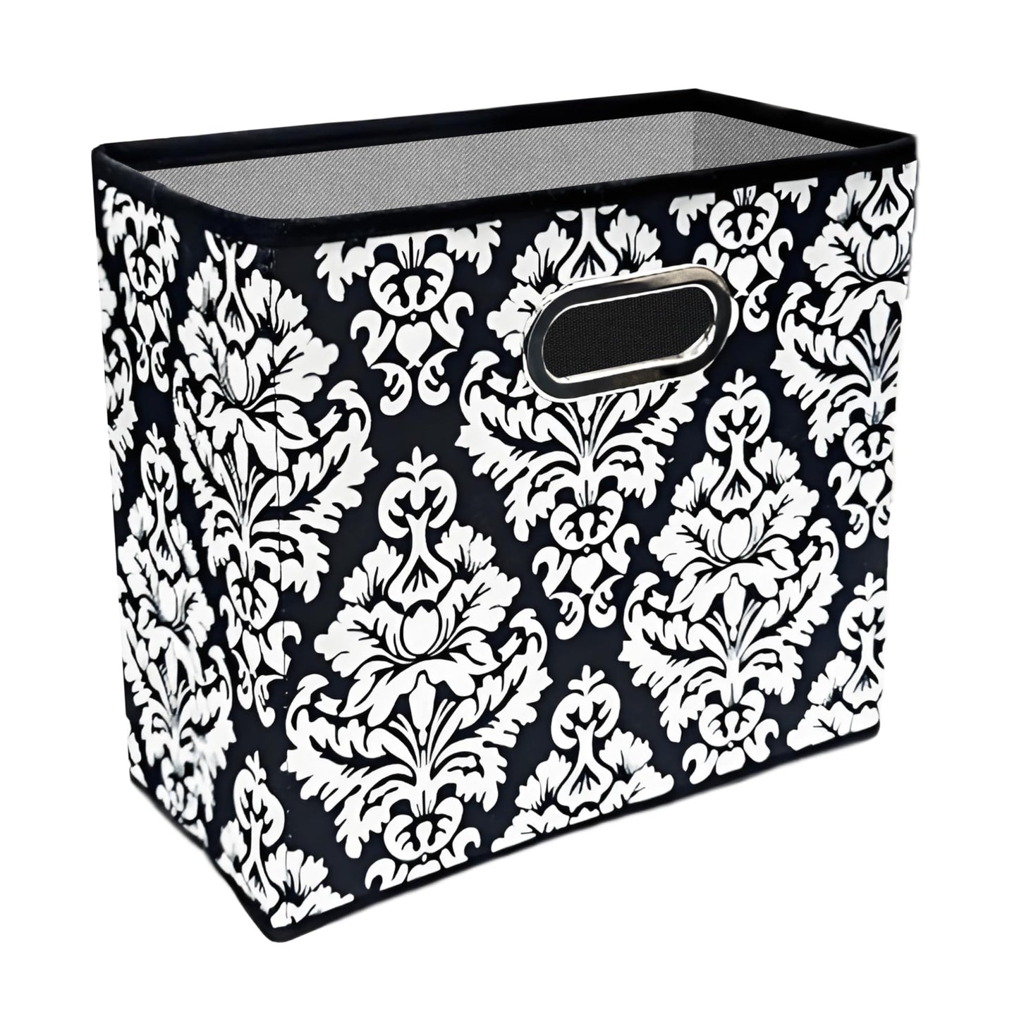 Fozxsvg Black 4.5 Gallon Fabric Trash Can, Waterproof Cute Waste Basket, Decorative Trash Bin for Bedroom, Office, Living Room, Kitchen