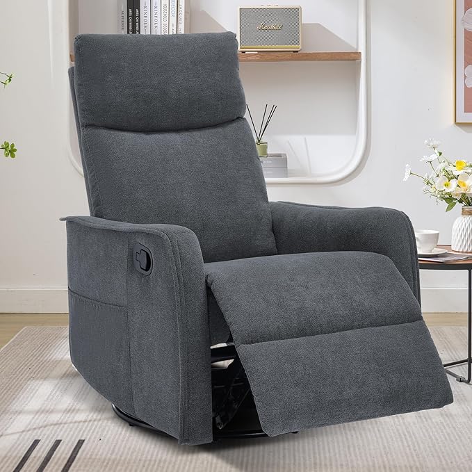 Trustyue Swivel Rocker Recliner Chair, 360° Swivel Recliner