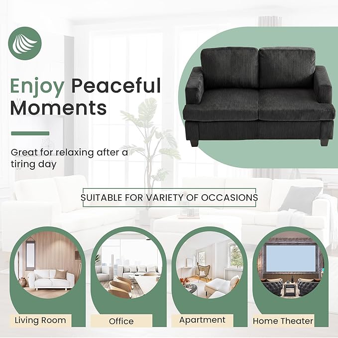 YOUDENOVA 2 Piece Set Comfy Sofa Couch, Loveseat Sofa * 2