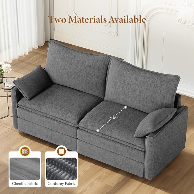 Vesgantti 74" Loveseat Sofa for Living Room, Comfy Cloud Couch Deep Seat