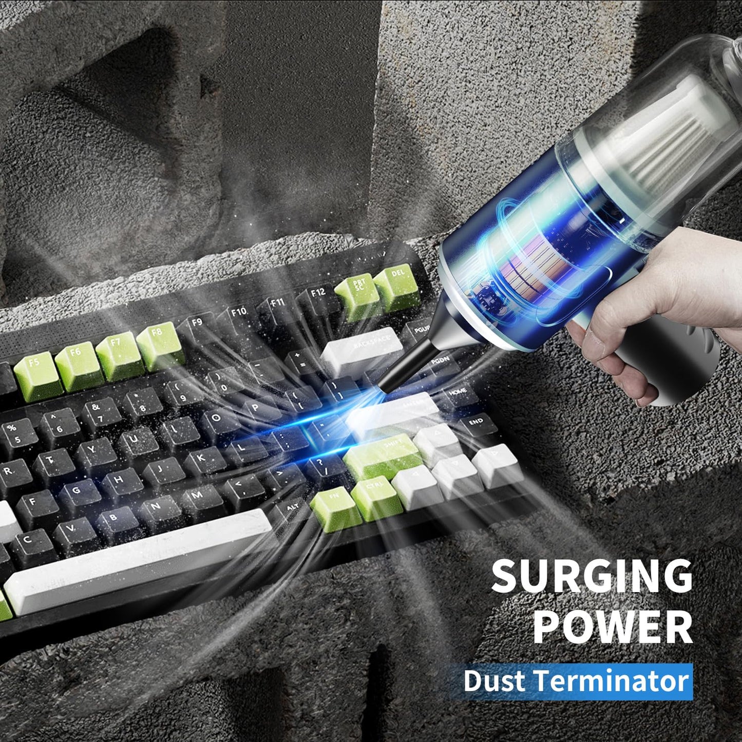IFTHFOUR Compressed Air Duster-Vacuum Keyboard Cleaner-Air Blower 3-in-1-Electric Air Dusters-Replace Compressed Air Cans for PC,Computer Keyboard,Car Dusterpc Cleaning