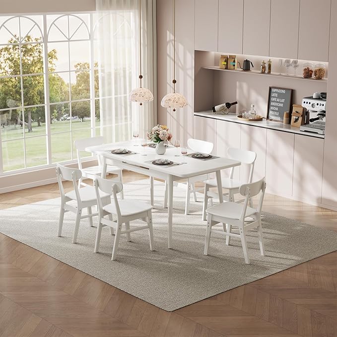 Muwuele Solid Wood Extendable Dining Table