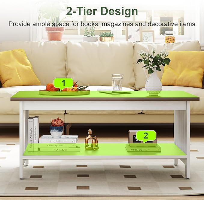 YOSHOOT 39.4" Farmhouse Coffee Table