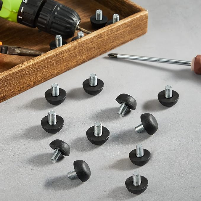 Dunzy 20 Pcs M8 Adjustable Furniture Levelers 20 Pcs, Screw-in Leg Leveling Feet