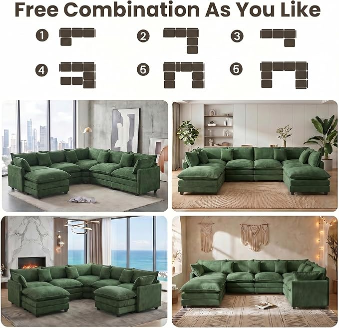 111.4" V-Shaped Corner Couch Sectional