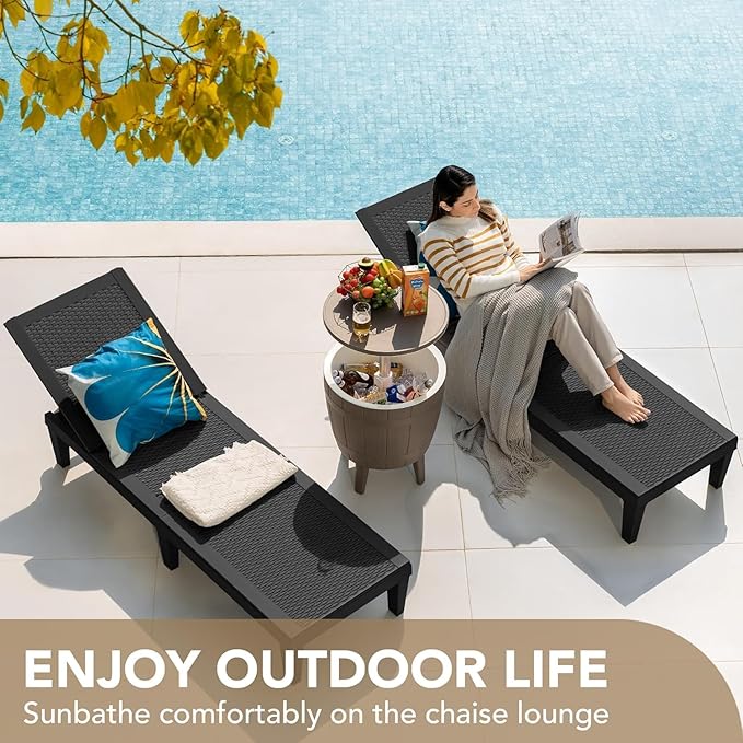 Devoko Outdoor Chaise Lounge Chair Set of 4