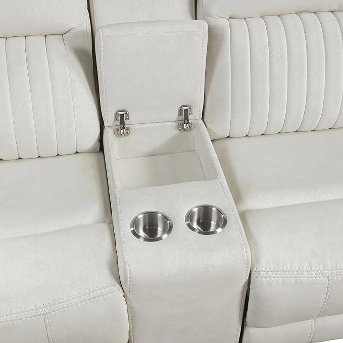 Lexicon Manual Double Reclining Loveseat, Polished Microfiber Manual Wall