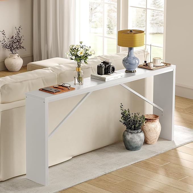 MAHANCRIS Console Table, 62.2" Long Sofa Table Behind Couch, Narrow Entryway