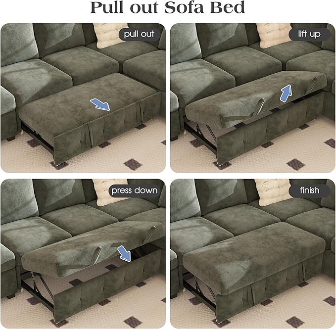 Ihanherry 59-inch Convertible Sofa Bed, Pull Out Sleeper