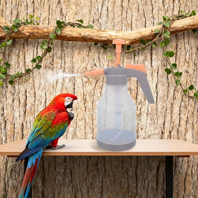 KOMBIUDA Bird Shower Misting Sprayer Bottle: 1.5L/50.72 Fl Oz Handheld Parrot Bath Sprayer Mist Cleaning Tool - Bird Mister for Parrot Parakeet Cockatiel