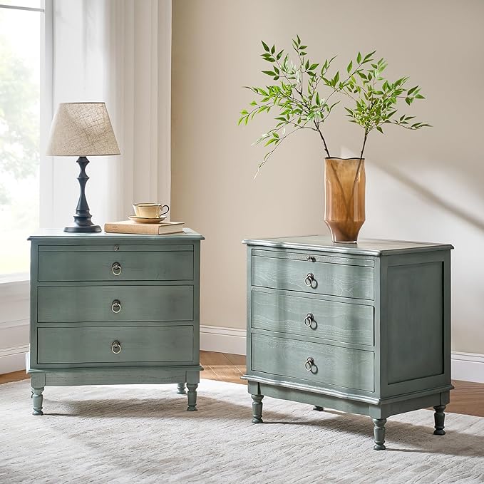 HULALA HOME Solid Wood End Table Set of 2