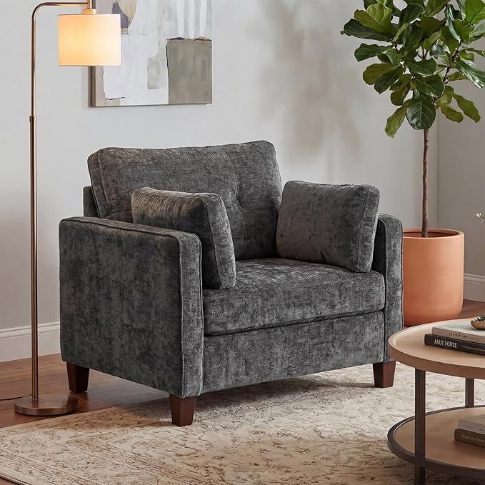 Luxury Oversized Accent Chair Set of 2, 40.9" Upholstered Piping Single