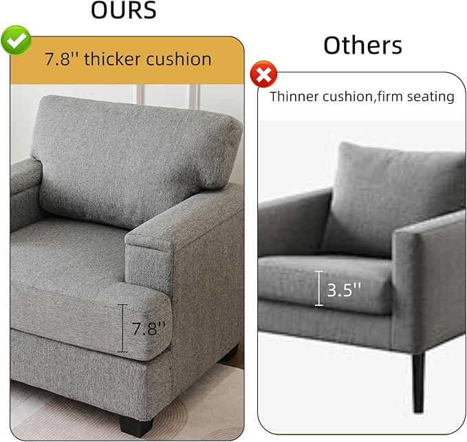 Oversized Living Room Chairs Set of 2, Comfy Accent Chair