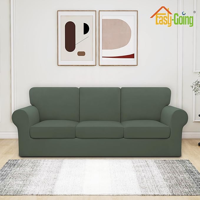 Easy-Going 7 Pieces Stretch Couch Cover Washable Sofa Cover Set