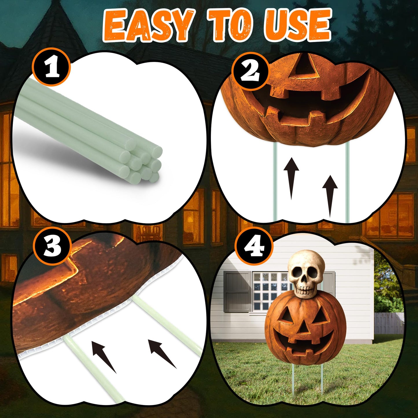 6 Pack Halloween Yard Signs, Large Halloween Yard Decorations with Stakes, Waterproof Scary Outdoor Holiday Decor for Yard Lawn Garden, 16” Big Size