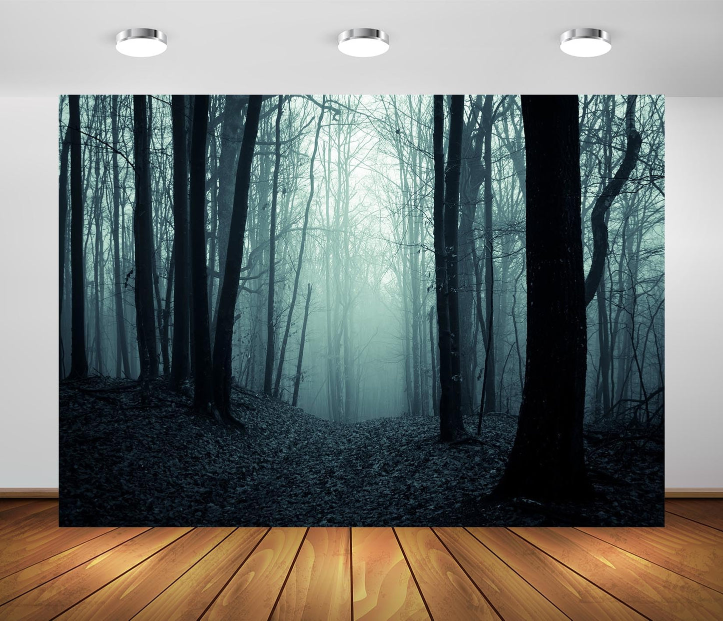 BELECO 7x5ft Fabric Spooky Dark Forest Backdrop Halloween Haunted Misty Woods Magic Grove Vampire Evil Trees Background Halloween Forest Party Decorations Photo Studio Prop