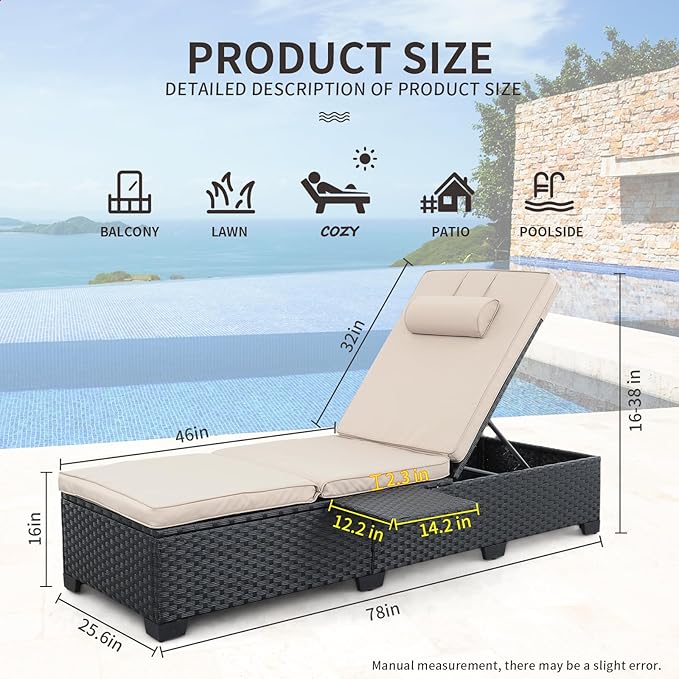 WAROOM Outdoor Chaise Lounge Chairs
