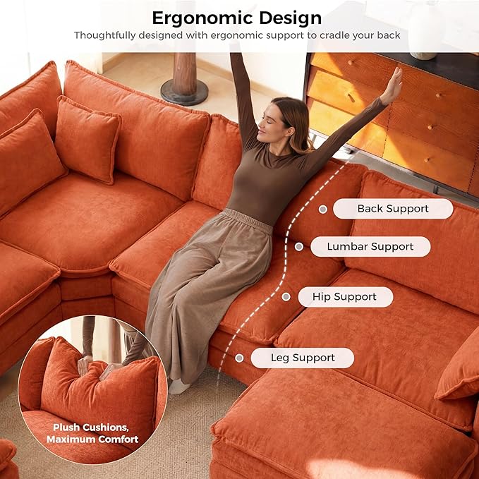 ELUCHANG Oversized 79" Modular Sectional Sofa, Comfy Cloud Couch