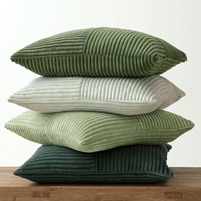 MIULEE Spring Green Decorative Throw Pillow Covers 18x18 Inch Set of 4 Boho