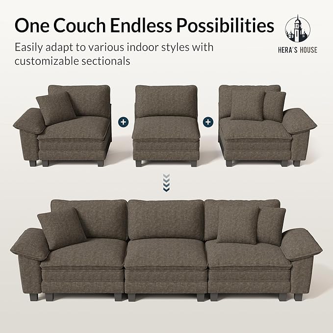 HERA'S HOUSE 158" Modular Sectional Sofa, Oversized U Shaped Couches